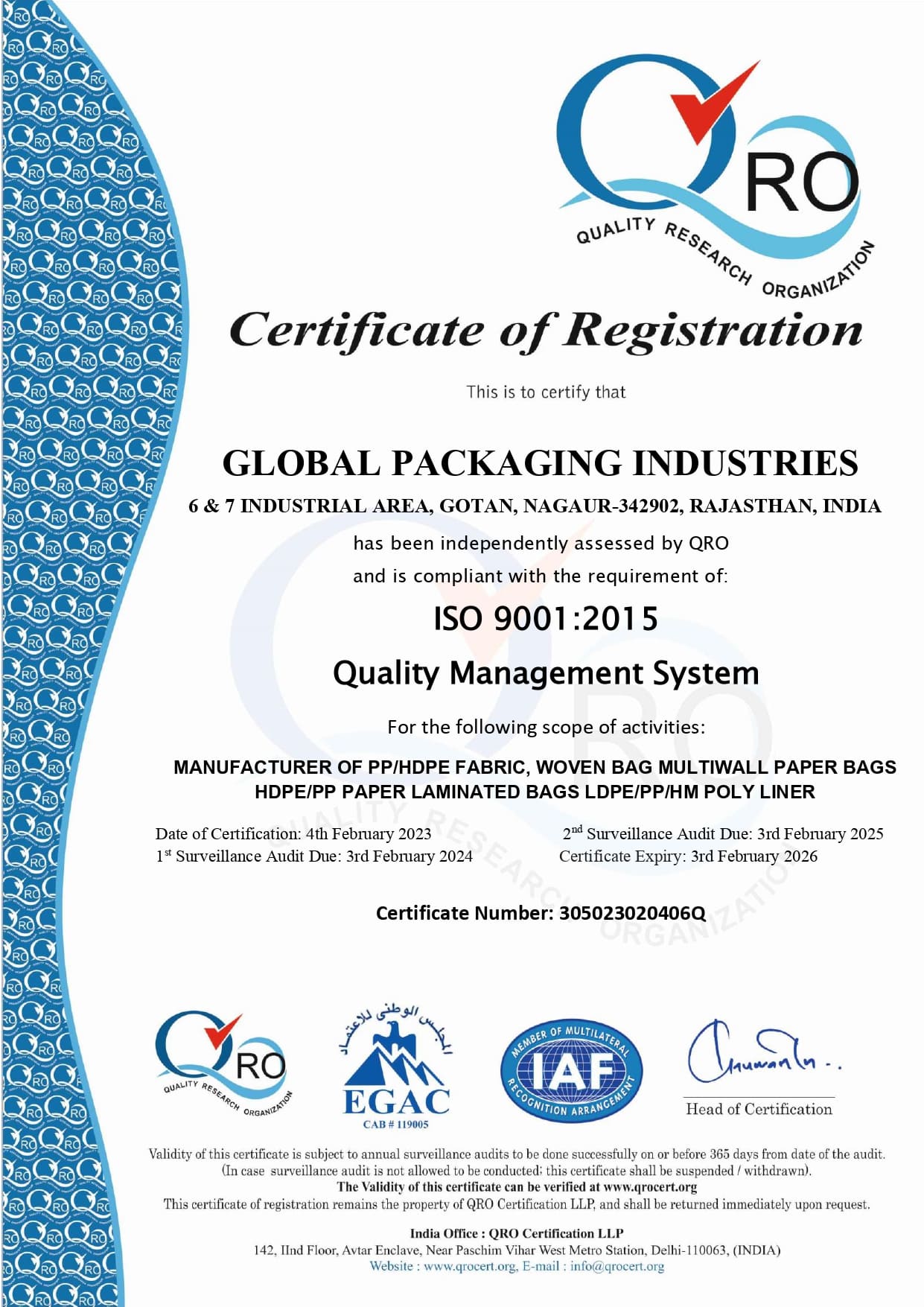 ISO Global Packaging Industries